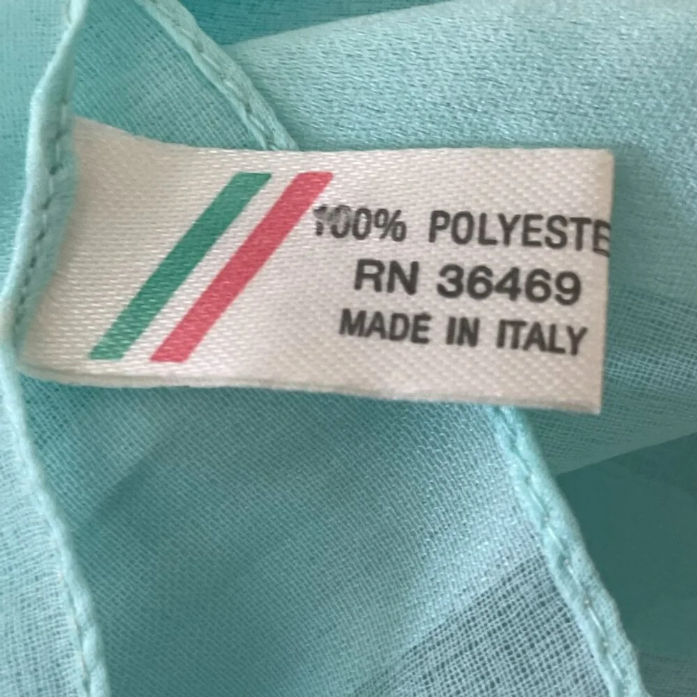 Vintage Blue Striped Italian Scarf